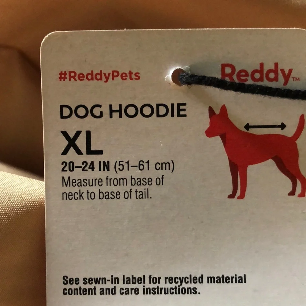 NWT Reddy colorblock dog hoodie XL